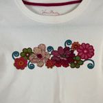 Vera Bradley Y2K Baby Tee Long Sleeve T Shirt White Floral Crew Neck Women XS Photo 1