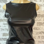 Elegant Black Faux Leather Tank Top Photo 0