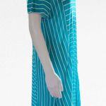 Ny&co NY& Turquiose White Stripe Vneck Swing Dress Size Large Photo 2