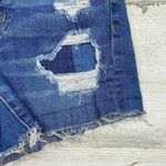 American Eagle Jean Shorts Womens 2 Super Stretch Distressed Blue Cutoff Patches Photo 3