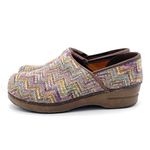 Sanita Professional Valborg Closed Back Clog Purple Rainbow Textile Knit Size 38 Tan Photo 4