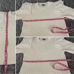 LILLA P Eyelet Ruffle Shoulder Trimmed Crew Neck Ribbed Sweater White Size L Size L Photo 8