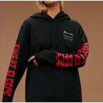 TNA Sweat Fleece Pullover Hoodie Sweatshirt Black Size XS‎ Embroidered Oversized Photo 7