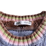 ZARA  Multicolor Crochet Knit Cropped Sleeveless Sweater Vest Top Size Medium Photo 3