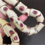 African Venetian Antique Bear Paw Evil Eye Millefiori Glass Trade Beads Necklace Photo 11