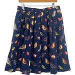 Grace Karin  Birds Ladies Large Navy Side Pockets Pleated Front Pull-On Skirt NEW Photo 0