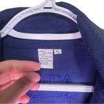 Duda International Navy Floral Bomber Jacket Zip Windbreaker Small Silk 90s 80s Blue Photo 3