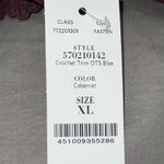 White House | Black Market Dark Red Crochet-Trim Off-The-Shoulder Blouse XL‎ New Photo 9