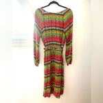 Nordstrom Presley Skye Silk Wrap Dress Women’s XL Belted Vibrant Rainbow Ikat Print Boho Photo 8