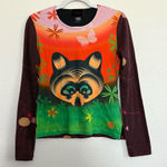 Custo Barcelona Vintage  Raccoon Long Sleeve Top 4 Photo 0