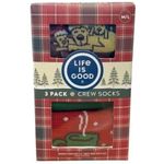 Life is Good NEW  3 Pack Holiday Crew Socks Cozy Gifting Puppy W5-9 M4-8 Photo 0