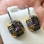 Sterling Silver  Amethyst Filigree Earrings Photo 3