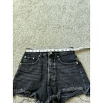 ZARA  - US 4 Faded Black Button Fly‎ Cut-off Jean Booty Shorts 77302 Photo 4