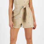 Avec Les Filles ' Tan Sleeveless Faux Leather Romper Size Large NWT Photo 0