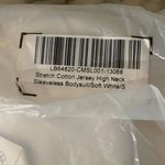 Quince NWT Stretch Cotton Jersey High Neck Sleeveless Bodysuit Soft White Sz S Photo 6