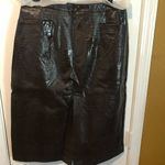 INC  women's 16 coffee brown faux leather reptile print front pocketed slit skirt Photo 1