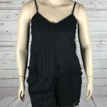 American Rag Plus Size Pom Pom Trim Romper, Black, 0X Photo 4
