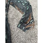 Summum Midi Dress with Ikat print Long Sleeve Flowy Boho Cinched Tie Waist S Black Photo 8