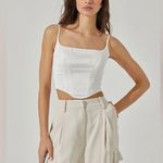 ASTR Satin Corset Elegant White Women's Top Photo 0