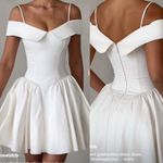 House Of CB  S A-C ‘Elida’ White Twill Off Shoulder Corset Mini Dress NWOT Photo 1