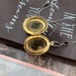 Floral Vintage Locket Necklace Mixed Metals Gold Photo 3