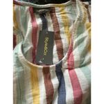 Style & Co Gauze Flutter Sleeve Top Rainbow Striped Coastal BOHO Lagenlook Beach Photo 11