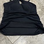 Lands End High Neck Multi Way Tankini Swim Top Black Large Photo 6