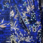 Jaase  Boho Floral Cropped Blue Zipper Jacket EUC Photo 3