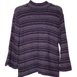 Croft & Barrow  Snap Button Cardigan Sweater Knit Purple Striped Women's Large‎ Photo 8