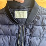 Bershka  Quilted Bomber Jacket Coat Size Large Navy Blue Women Photo 2
