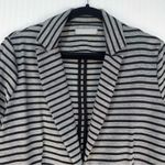Olivia Moon  Striped Black/Gray Stretch Knit Blazer Jacket Women's Size Medium Photo 5
