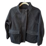 Banana Republic women's Melton Pocket Short Jacket Dark Charcoal M Petite Photo 0