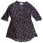 Serendipity Large Maternity Floral Black and Pink Tunic Top Photo 4