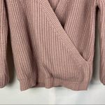 MINKPINK Dusty Rose Pink Wrap Front Knit Sweater XS Photo 3