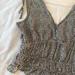 Sienna Sky White And Black Dalmatian Print Cropped Tank With Tie Detail Photo 1