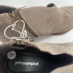 Jeffrey Campbell  Booties Size 7 Boots Suede Taupe Leather Owen Block Heel Zipper Photo 6