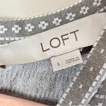 Loft  Greige & White Micro Aztec Print Casual Mini Dress Boho Chic, Large Photo 6