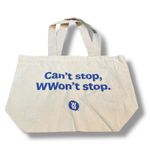 Weight Watchers WW Can't Stop WWon't Stop Canvas Tote Rare Natural 18"W Photo 8