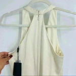 Halston Heritage Evening Collection Halter Satin Cream Dress Size 0 Photo 9