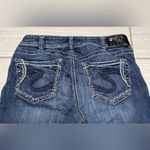 Silver Jeans Silver Suki Jeans Womens 30x23 Blue Mid Capri Embroidered Denim Pants Photo 3