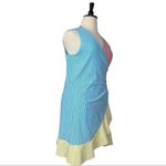 Lands' End Lands’ End New. Women's Dress Blue Red Yellow Stripe Seersucker Wrap Size XL Photo 1