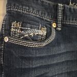 Ariya Jeans Ariya Women's Size 5/6 Cuffed Blue Denim Jeans Shorts Embroidered Low Rise Y2K Photo 3