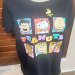 Hybrid Peanuts  Black T-Shirt womens L Snoopy Charlie Brown Woodstock Gang comics Photo 0