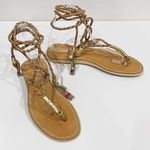 l*space Cocobelle L* 40 9 Gili Ankle Wrap Braid Sandals Sand Gladiator Photo 8
