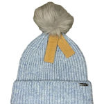 Steve Madden NEW!  Blue Winter Hat with Faux Fur Pom Photo 0