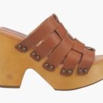 Dingo  Dagwood Platform Leather Sandals Woven Clog Studded Mule Tan 9 Photo 4