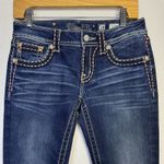 Miss Me NWOT  Bootcut Jeans 28 Bling Embroidered Low Rise Denim Saddle Stitched Photo 2