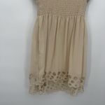 Bar III  Cream Smocked Short Sleeve Dress Mini Size Medium Coquette Photo 7