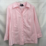 Style & Co  women's light pink button‎ down collared long sleeve stretch shirt 18 Photo 0