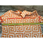 Tizzie Shirt Women L Orange Pink Geometric Print Button Down Long Sleeve Stretch Size L Photo 6